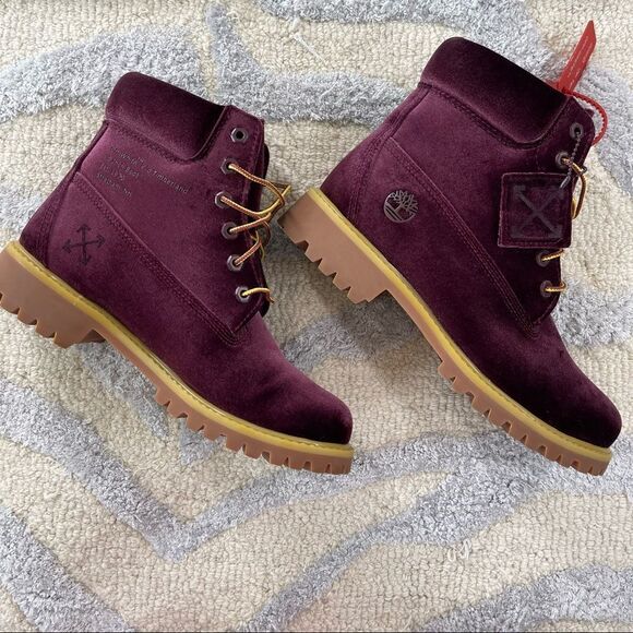 Off-White (Virgil Abloh) x Timberland 6” Limited Edition Velvet Boots FW18 - Picture 10 of 15